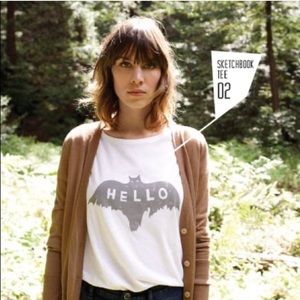 RARE Madewell Alexa Chung Bat Sketchbook Tee